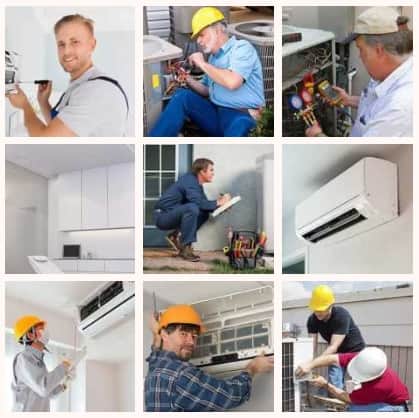 Photos of Air Condioners Technicians doing their work