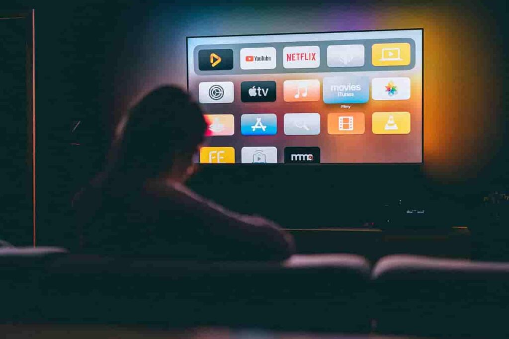 girl watching tv