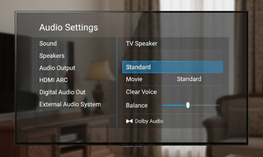 tv menu settings