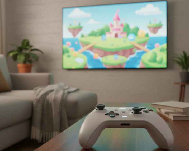 game controller with a smart tv